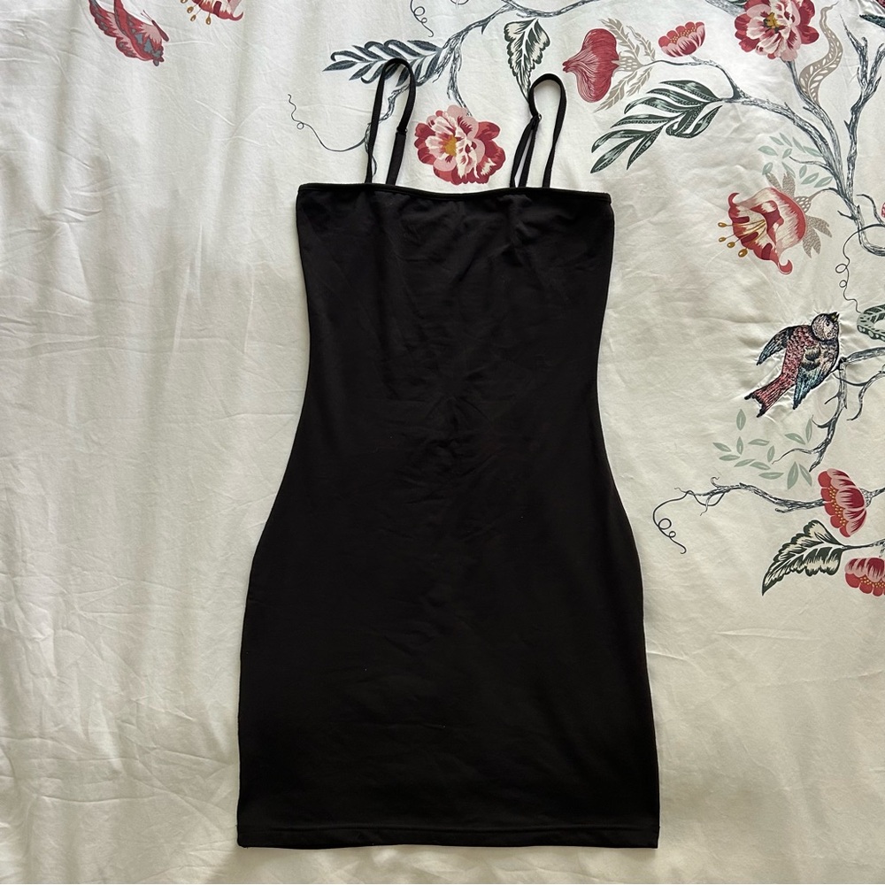 LBD black square neck mini dress sz XS-S/2-4